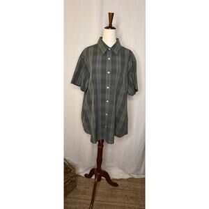 Original Penguin Munsingwear Men Grey Short Sleeve Plaid Button Down Shirt 
XXL
